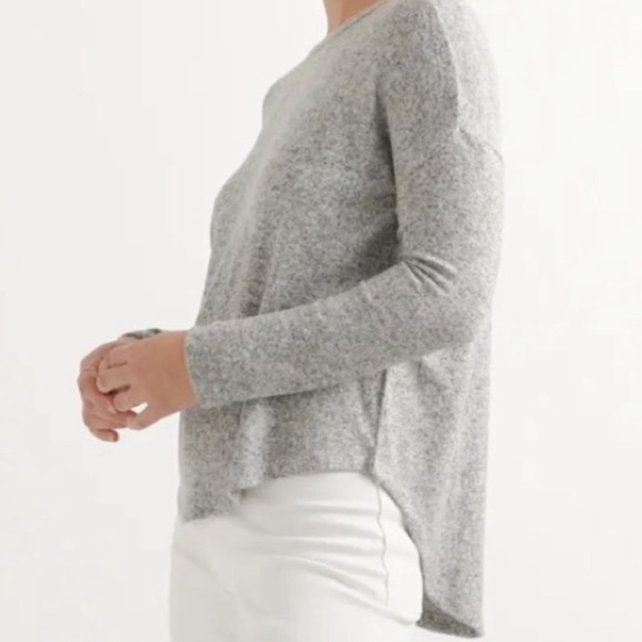 Quince Gray Knit Long Sleeve Tunic Top With Curved Hem Small New With Tags - Picture 4 of 6